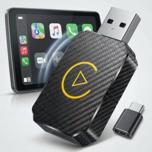Adaptador CarPlay Sem Fio Wireless 2 em 1 Android Auto e iPhone Conexão Rápida USB Plug & Play Universal Para Carro